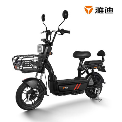 17日0點:雅迪(yadea)輕電動摩托車電動車新款輕途成人助力車20AH代步車電瓶車 60V20AH(新油光黑)